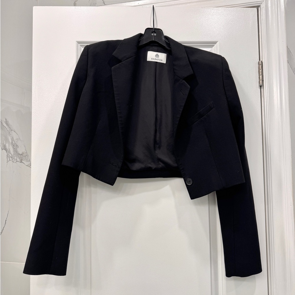 Babaton Black Cropped Blazer